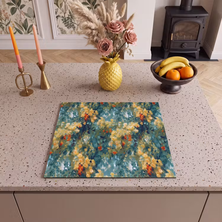 Protection plaque induction - Jaune - Fleurs - Vert - Feuilles — 3