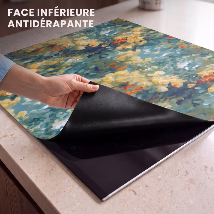Protection plaque induction - Jaune - Fleurs - Vert - Feuilles — 7