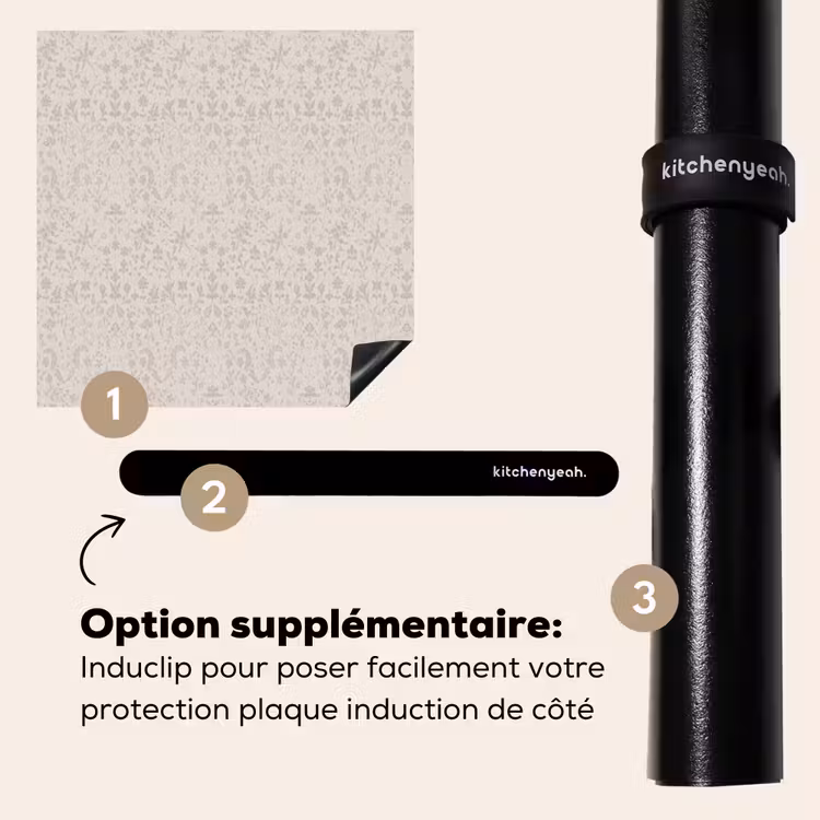 Protection plaque induction - Fleurs - Feuilles - Léger - Taupe — 8