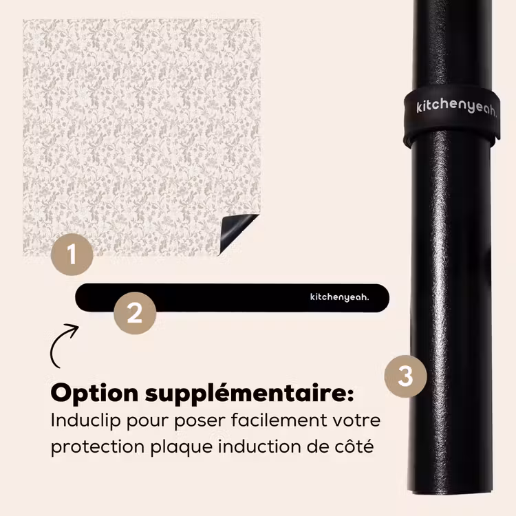 Protection plaque induction - Fleurs - Motif - Taupe — 8