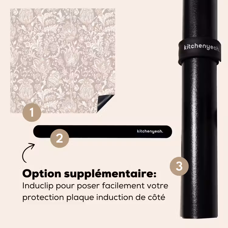 Protection plaque induction - Imprimé floral - Gris - Crème — 8
