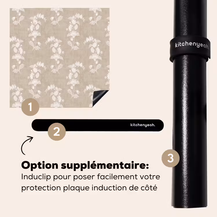 Protection plaque induction - Motif - Beige - Lin — 8