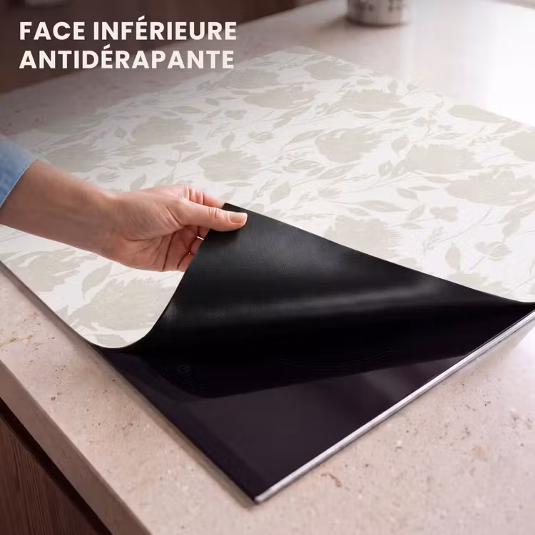 Protection plaque induction - Motif floral - Silhouette - Blanc — 7