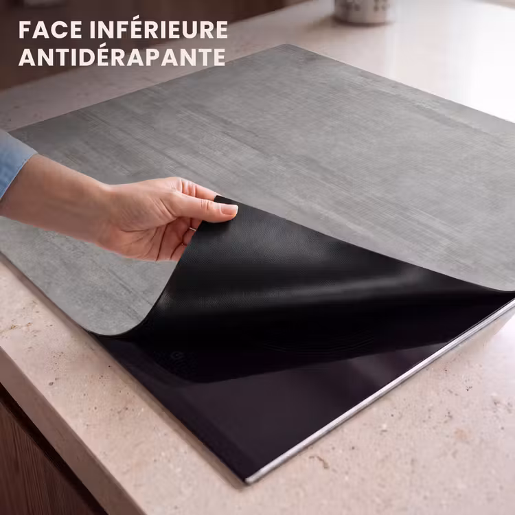 Protection plaque induction - Motif - Béton - Gris — 7