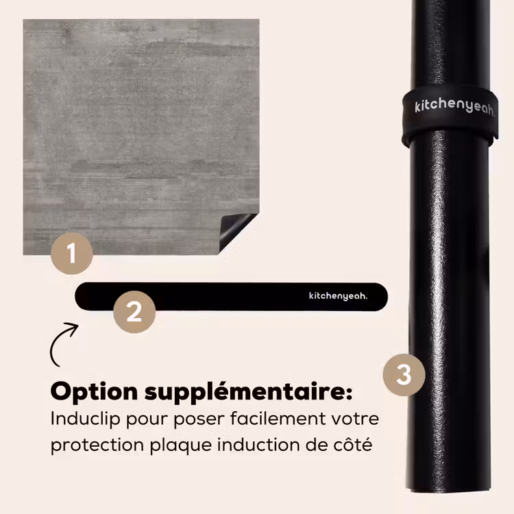 Protection plaque induction - Motif - Béton - Gris — 8