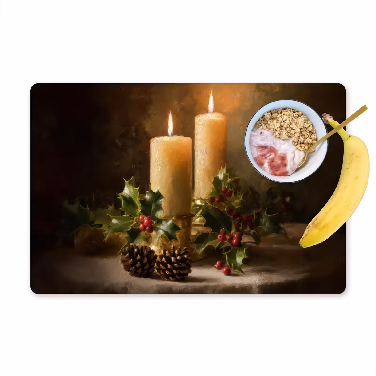 Sets de table en vinyle - Bougies - Noël - Multicolore — 1