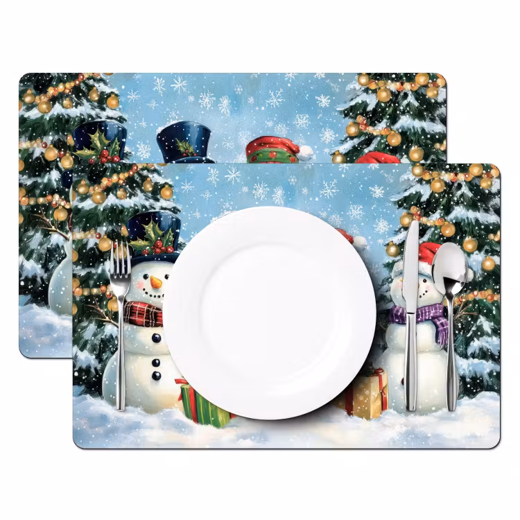 Sets de table en vinyle - Gai - Neigeux - Coloré — 2