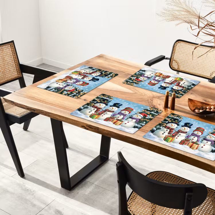 Sets de table en vinyle - Gai - Neigeux - Coloré — 4