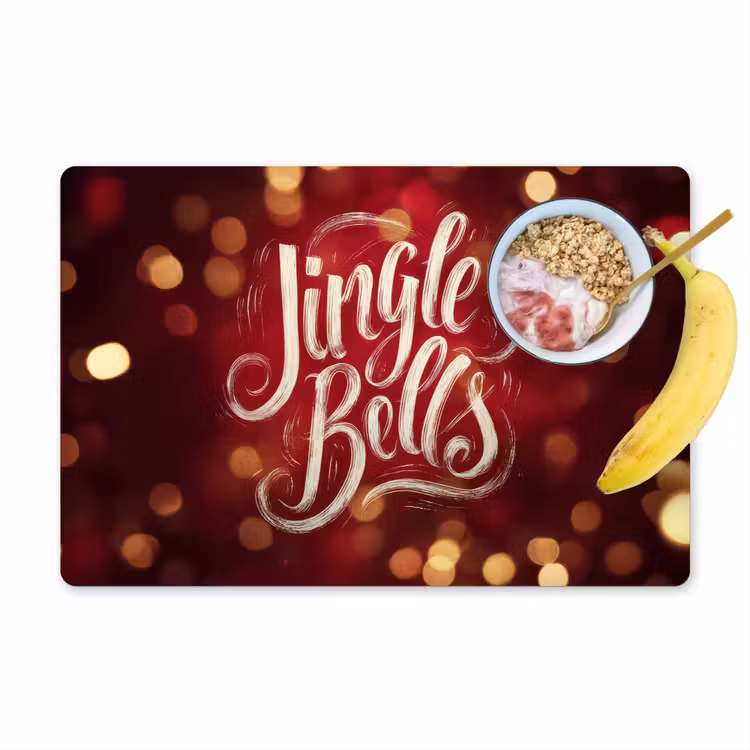 Sets de table en vinyle - Jingle - Bells - Noël - Rouge — 1