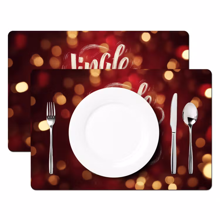 Sets de table en vinyle - Jingle - Bells - Noël - Rouge — 2