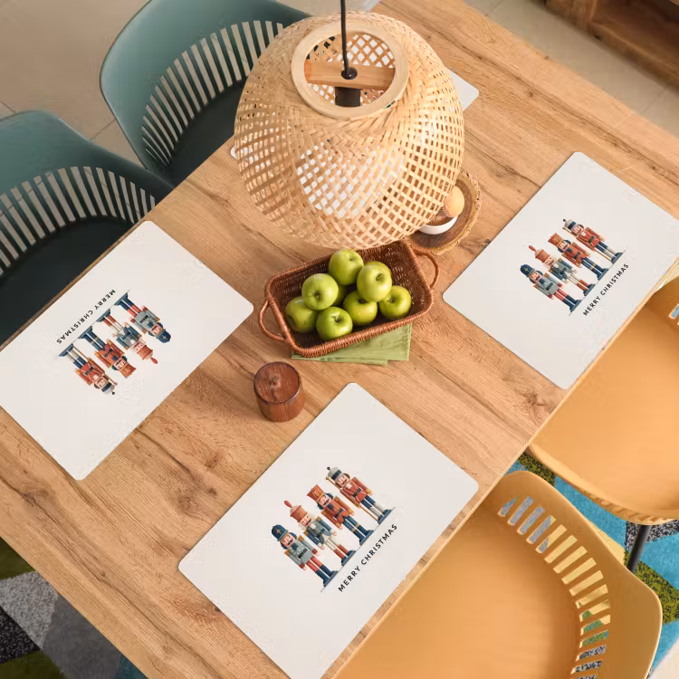 Set de table – 6 pièces - Casse-noisettes - Minimaliste - Noël - Beige — 3