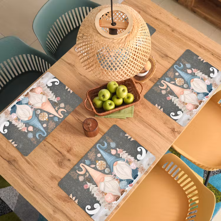Sets de table en vinyle - Noël - Gnomes - Pastel — 3