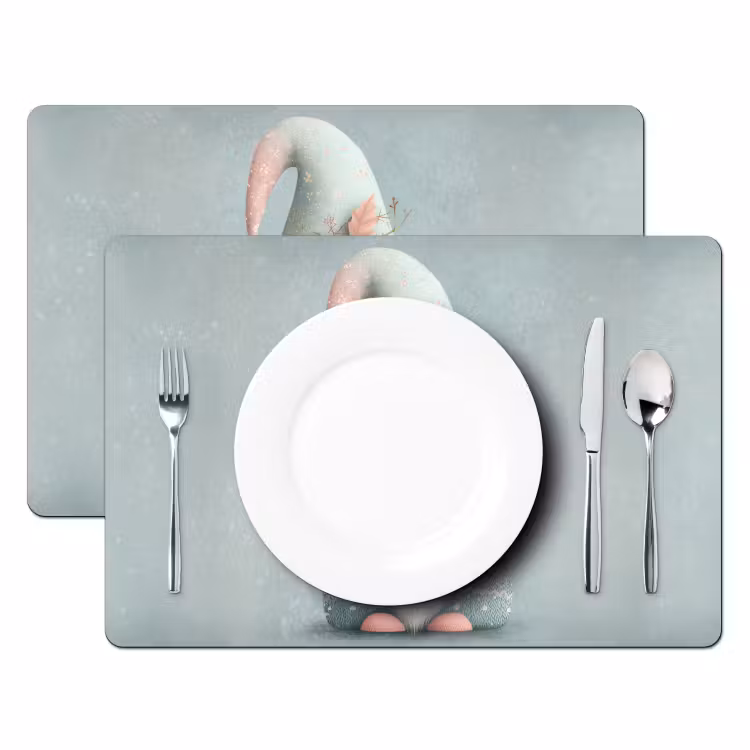 Sets de table en vinyle - Gnome de Noël - Cadeau - Vert — 2