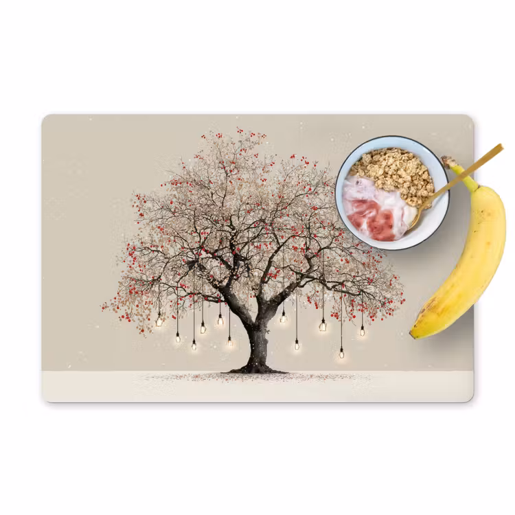 Sets de table en vinyle - Arbre lumineux - Hiver - Noël - Multicolore — 1