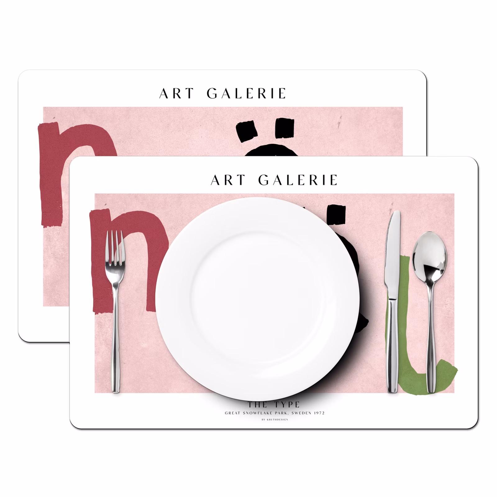 Sets de table en vinyle - Noël - Pastel - Noel - Rose — 1