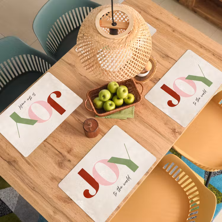 Sets de table en vinyle - Citations - Joie - Noël - Fêtes — 2