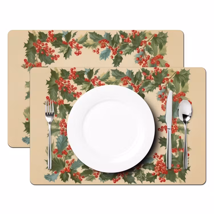 Sets de table en vinyle - Hulstrand - Baies - Beige — 2