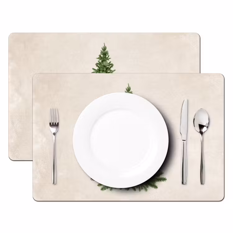 Sets de table en vinyle - Sapin de Noël - Vert - Noël - Fêtes — 1