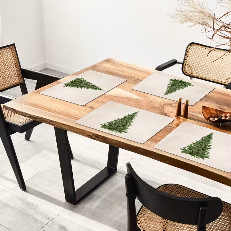 Sets de table en vinyle - Sapin de Noël - Vert - Noël - Fêtes — 3