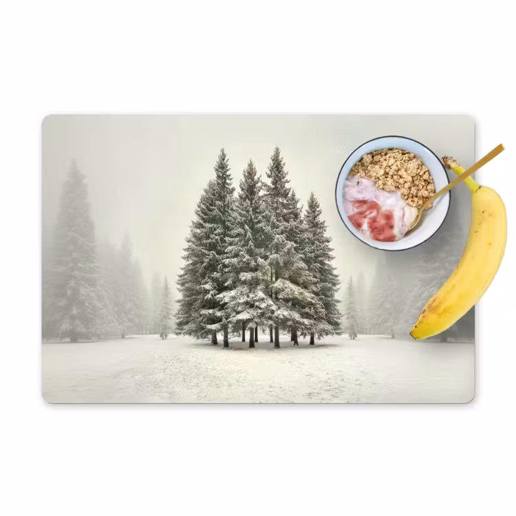 Sets de table en vinyle - Arbres - Neige - Blanc — 1
