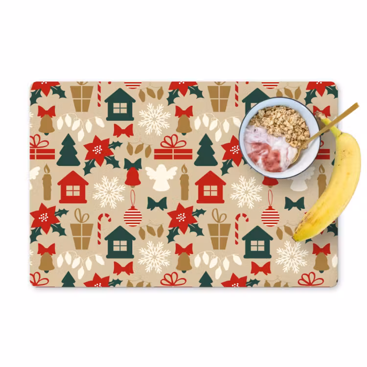 Sets de table en vinyle - Illustration - Noël - Beige — 1