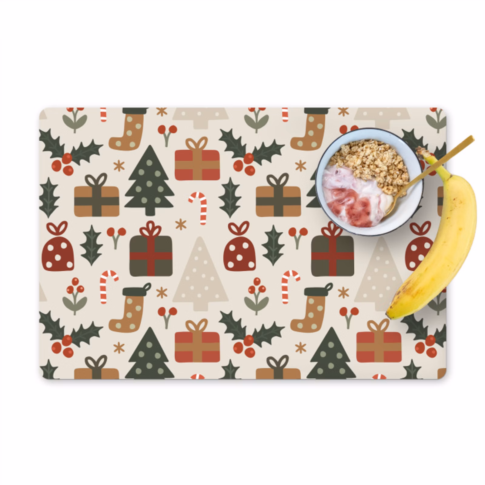 Sets de table en vinyle - Illustration - Personnages de Noël - Beige — 1