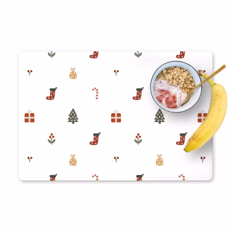 Sets de table en vinyle - Illustration - Symboles de Noël - Blanc — 1