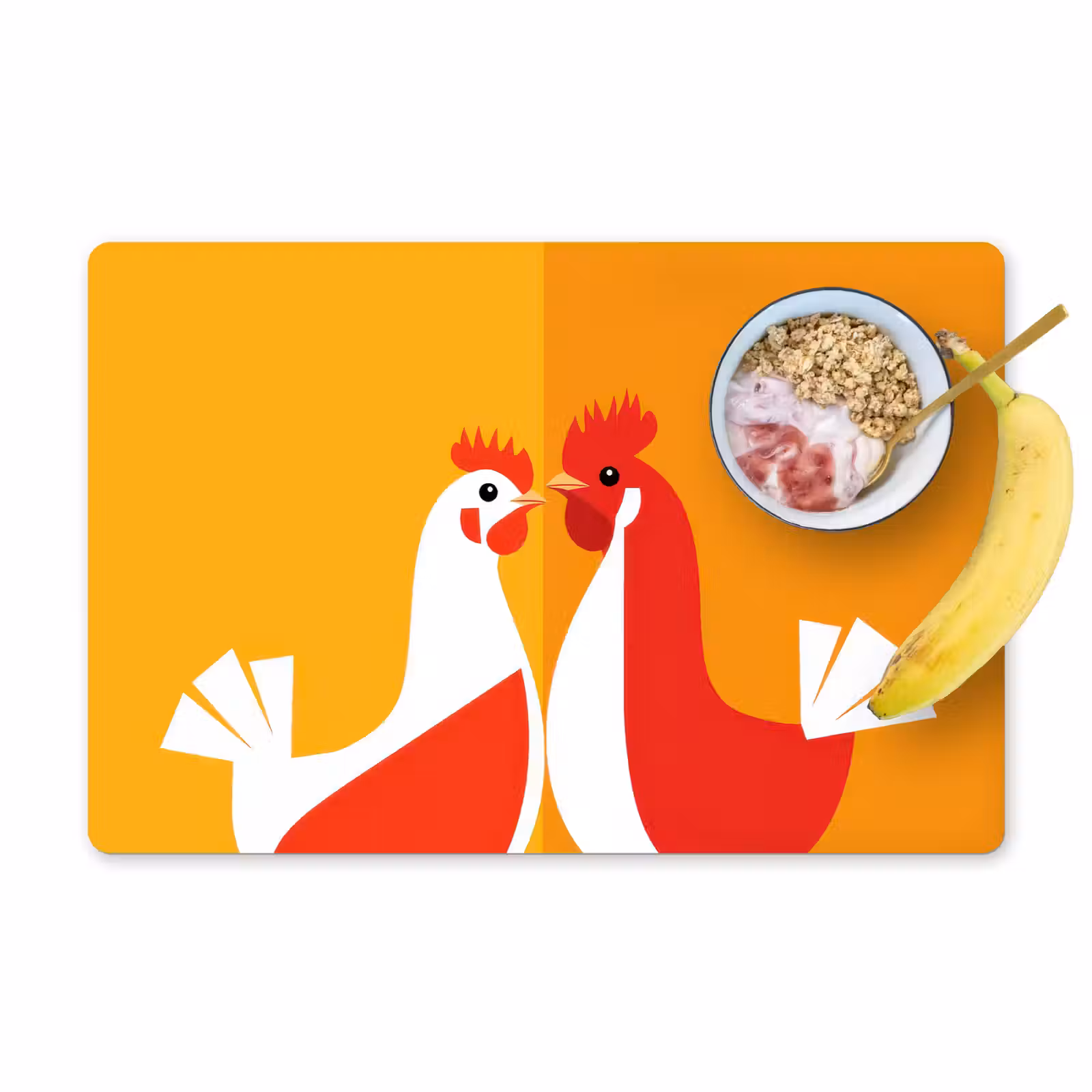 Sets de table en vinyle - Poulets - Orange - Plaines — 1