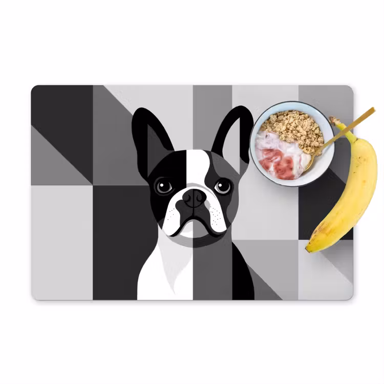 Sets de table en vinyle - Bulldog - Noir - Abstrait - Avions — 1