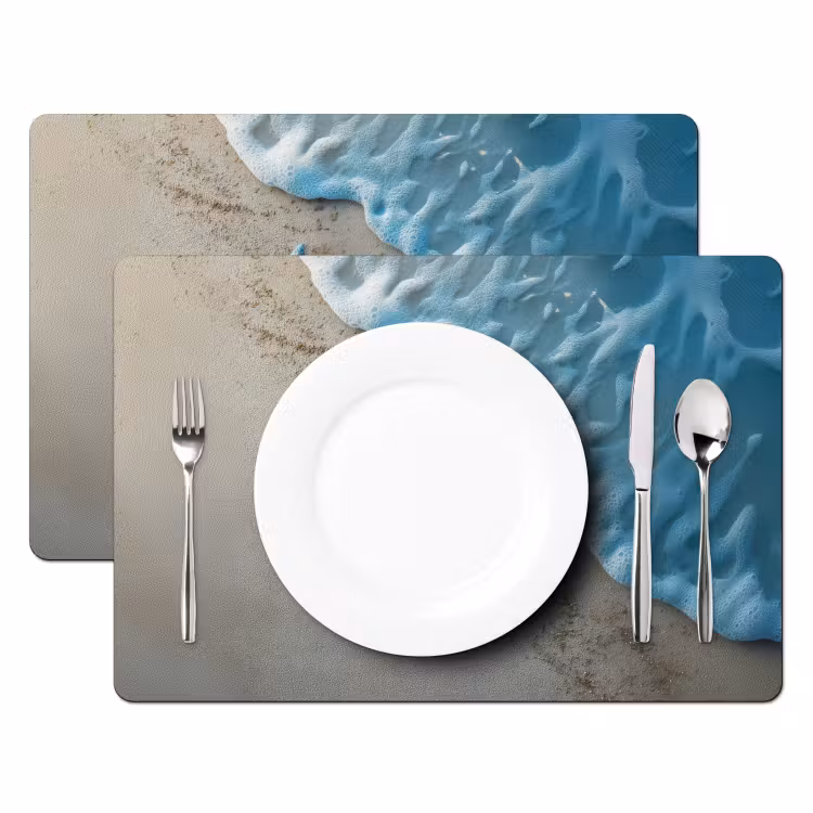 Sets de table en vinyle - Étoile de mer - Sable - Mer - Bleu — 2