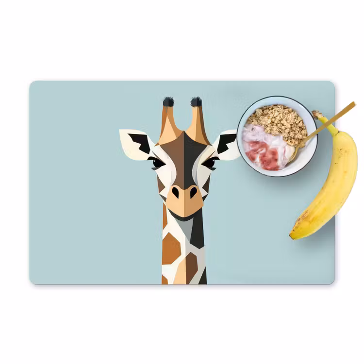 Sets de table en vinyle - Girafe - Illustration - Marron - Minimaliste — 1