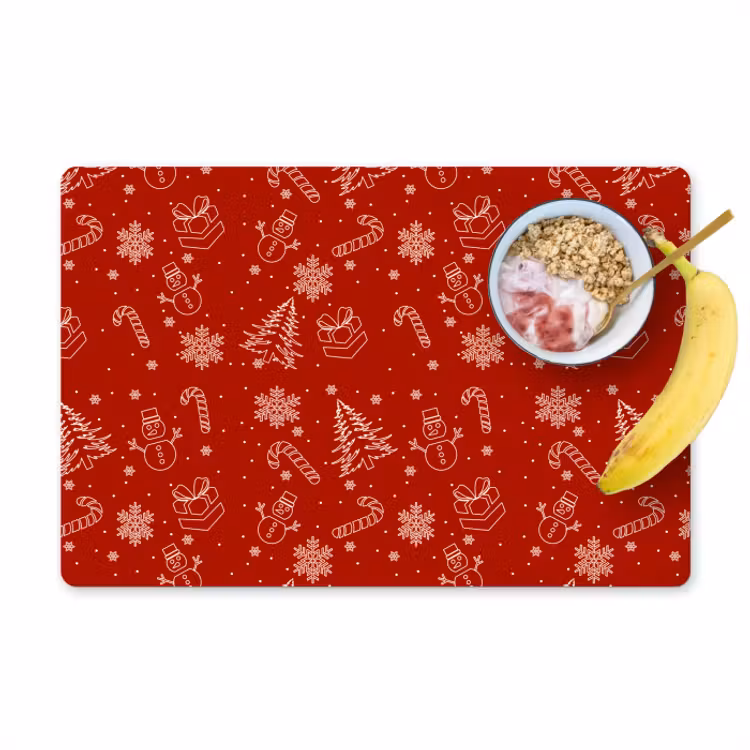 Sets de table en vinyle - Illustration - Symboles de Noël - Rouge — 1