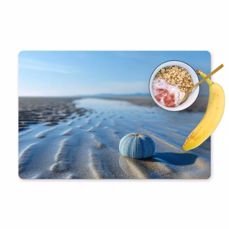 Sets de table en vinyle - Plage - Bouclier - Eau - Bleu — 1