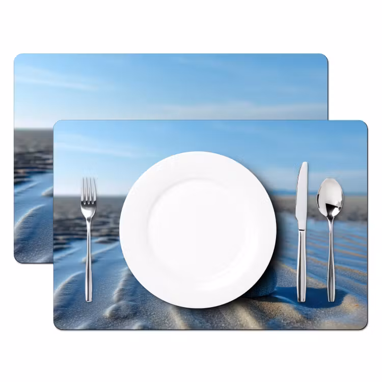 Sets de table en vinyle - Plage - Bouclier - Eau - Bleu — 2