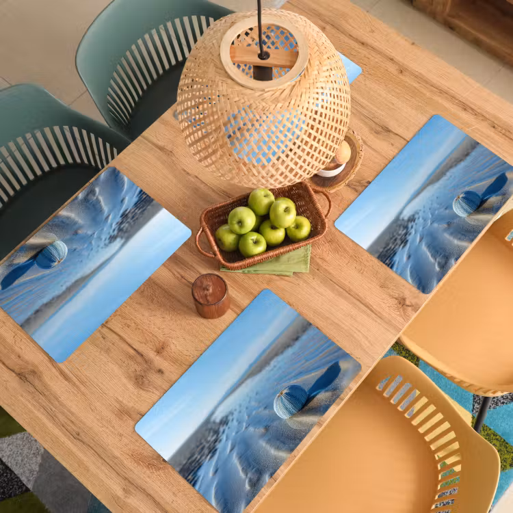 Sets de table en vinyle - Plage - Bouclier - Eau - Bleu — 3