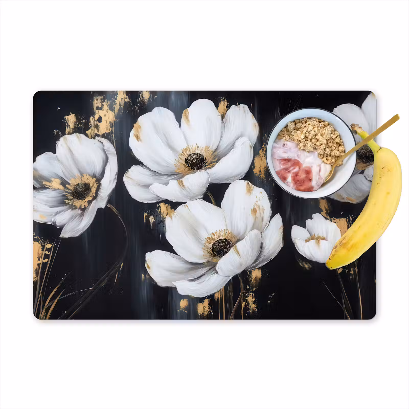 Sets de table en vinyle - Fleurs - Blanc - Abstrait — 1