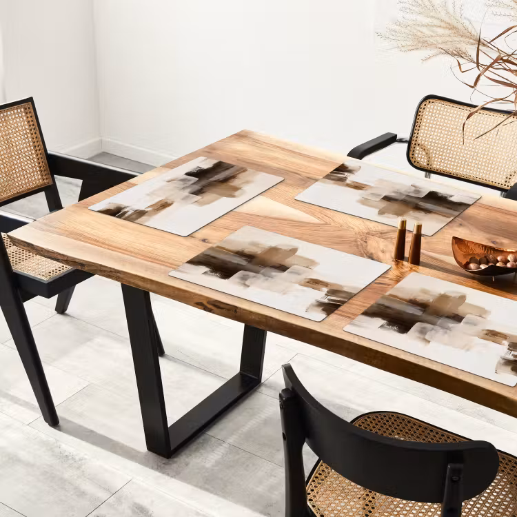 Sets de table en vinyle - Coups de pinceau - Paysage abstrait - Repos — 4