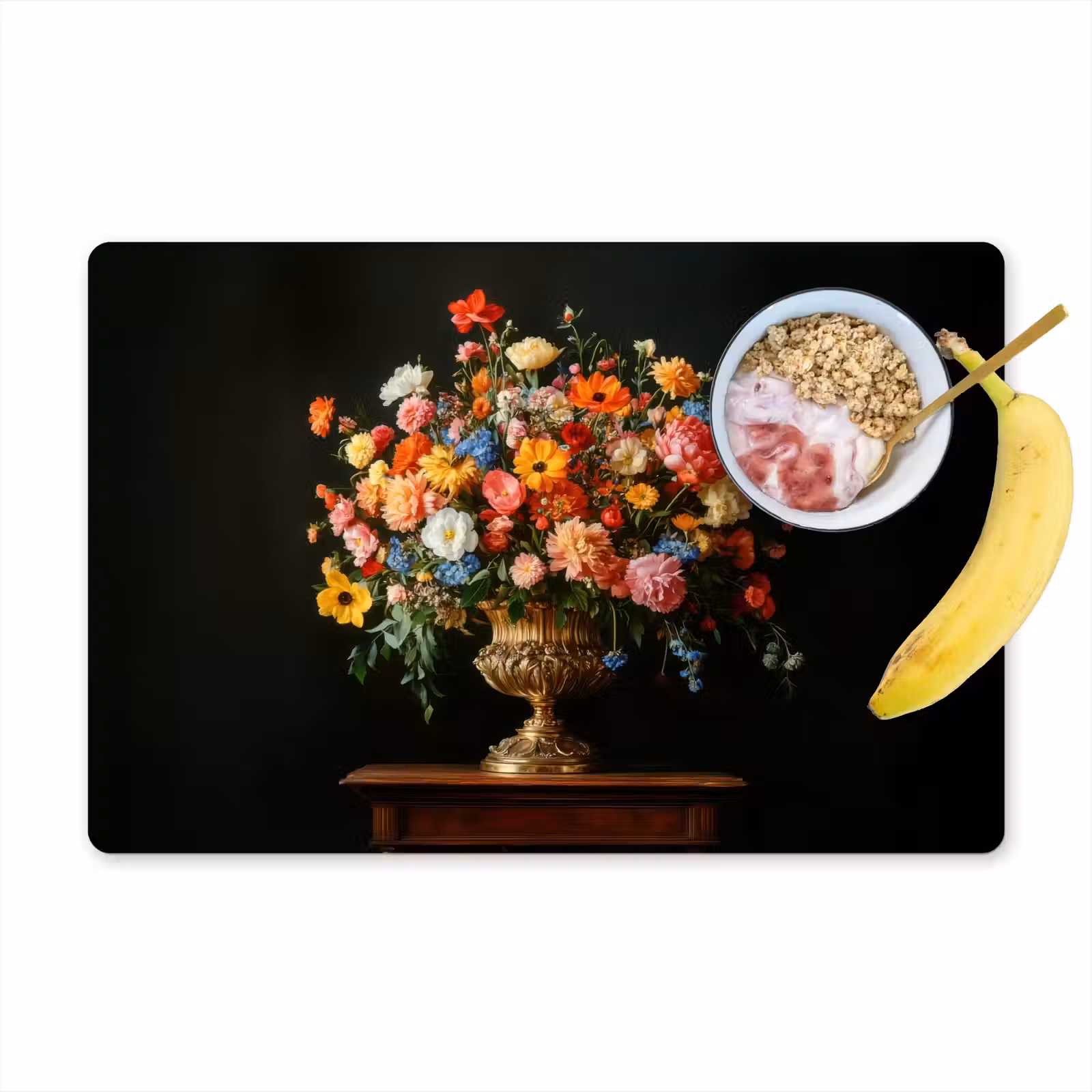Sets de table en vinyle - Or - Fleurs - Couleurs - Vase — 1