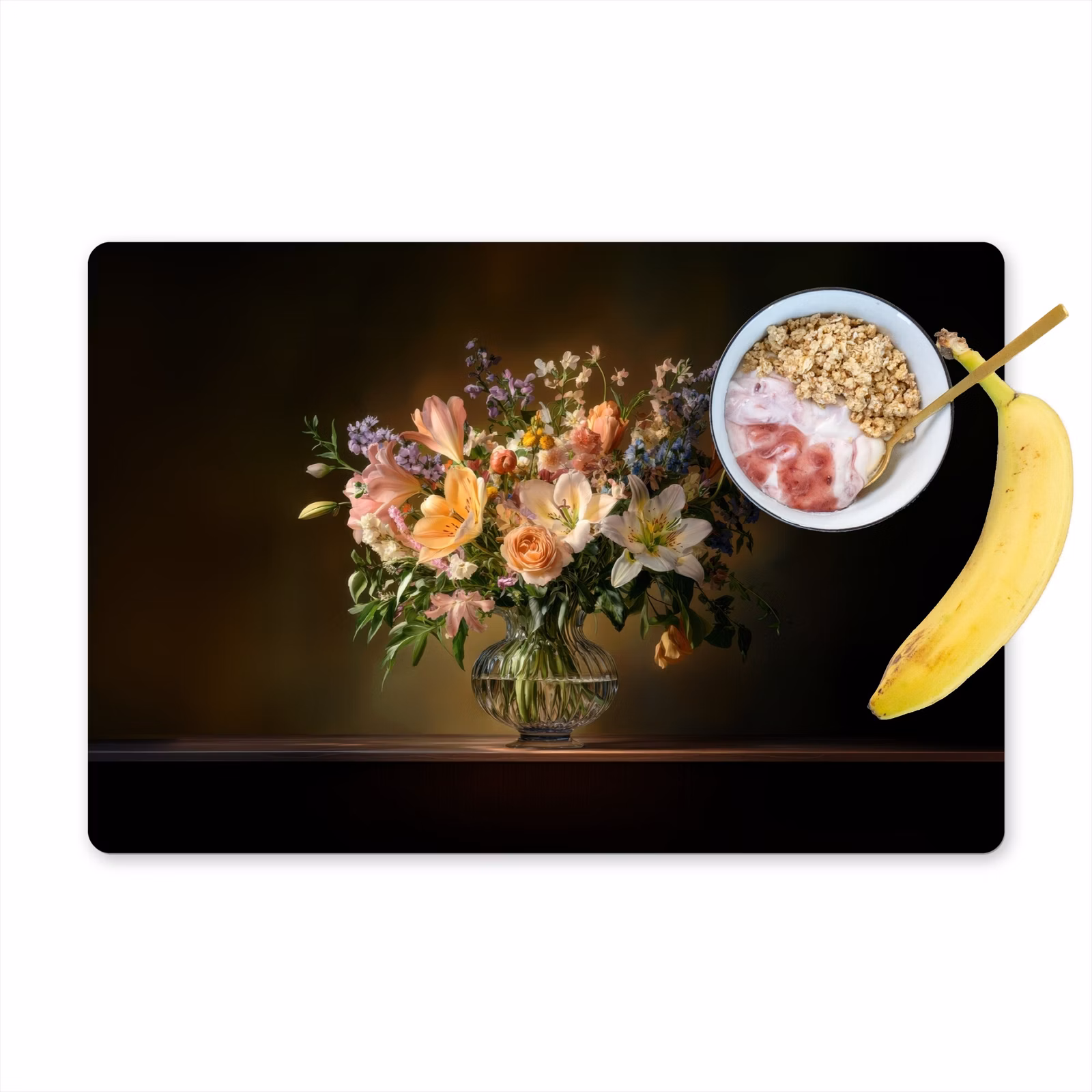 Sets de table en vinyle - Verres - Fleurs - Bouquet - Couleurs — 1