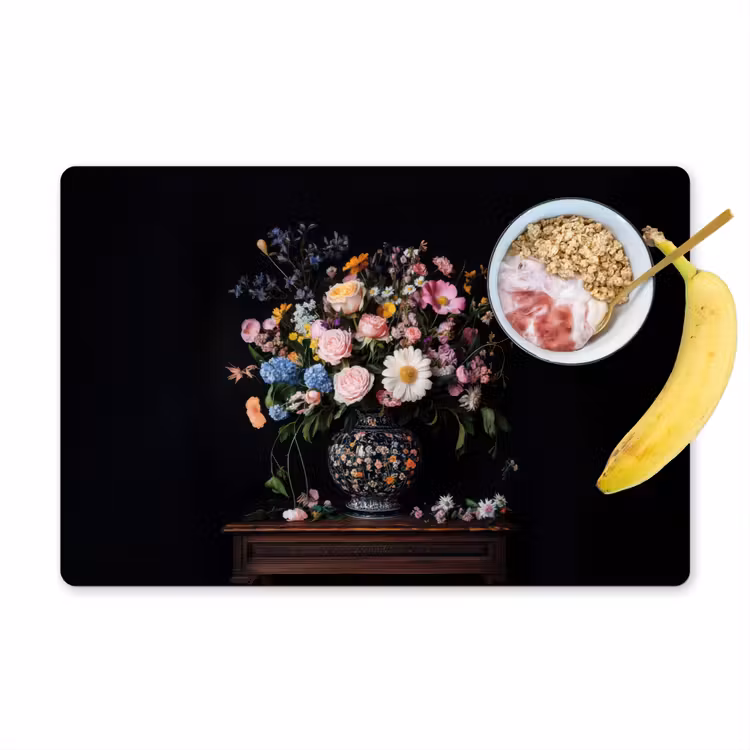 Sets de table en vinyle - Vase à fleurs - Bois - Fleurs - Bouquet — 1