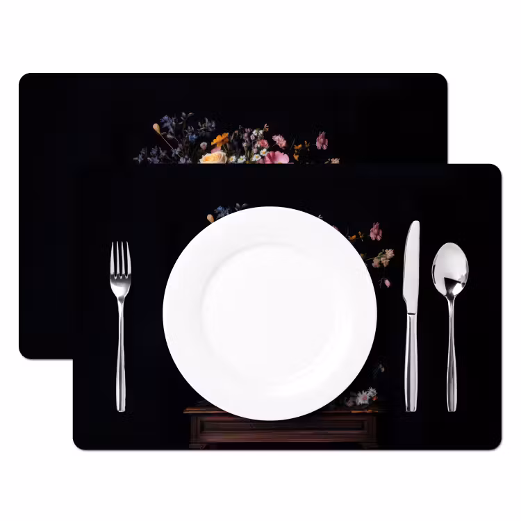 Sets de table en vinyle - Vase à fleurs - Bois - Fleurs - Bouquet — 2