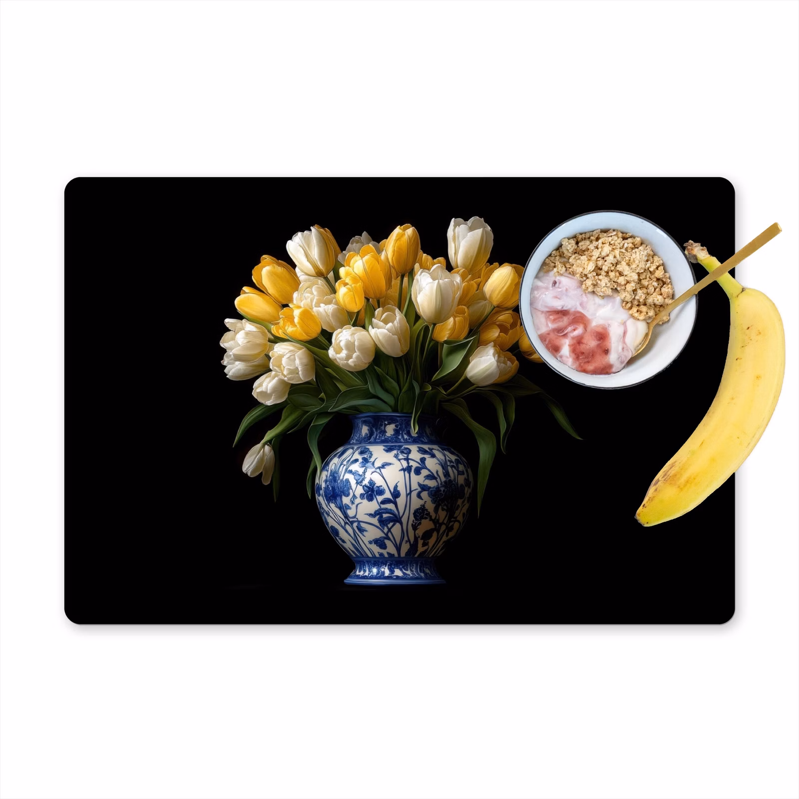 Sets de table en vinyle - Jaune - Tulipes - Vase - Fleurs — 1