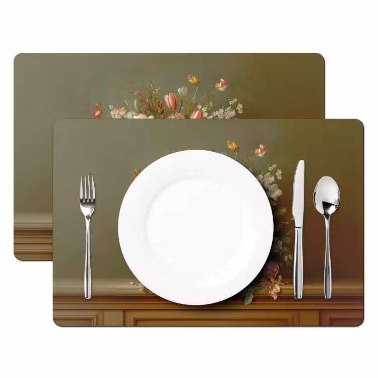 Sets de table en vinyle - Vase - Pastel - Couleurs - Fleurs — 2