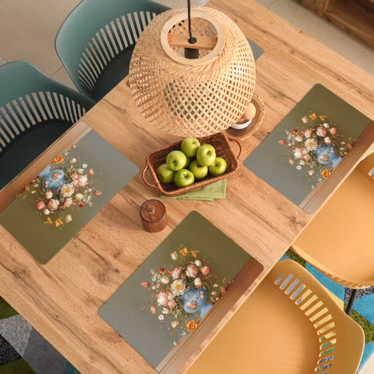 Sets de table en vinyle - Neutre - Fleurs - Bouquet - Vase — 3