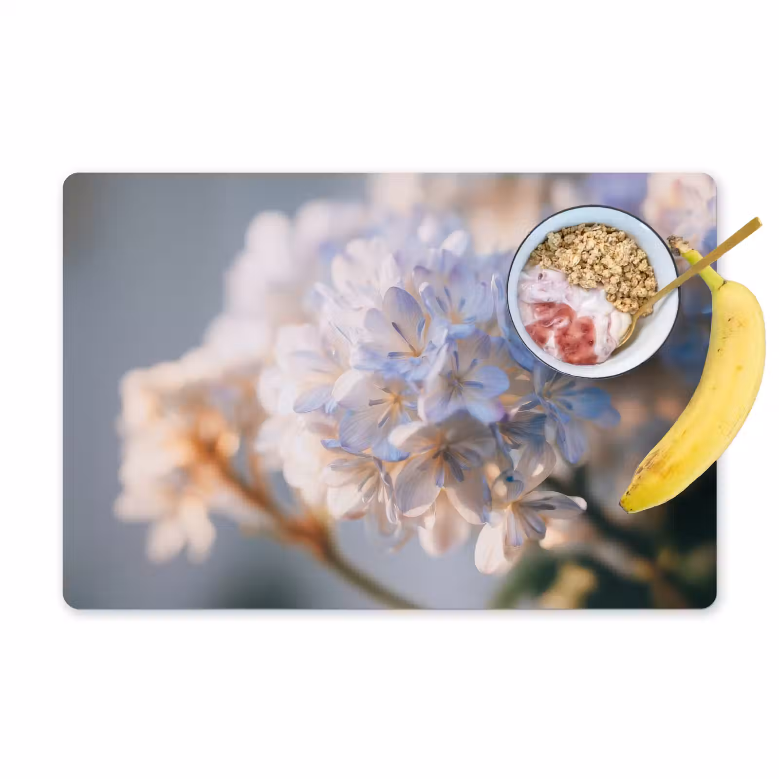 Sets de table en vinyle - Fleurs - Bleu clair - Flou - Grappes — 1