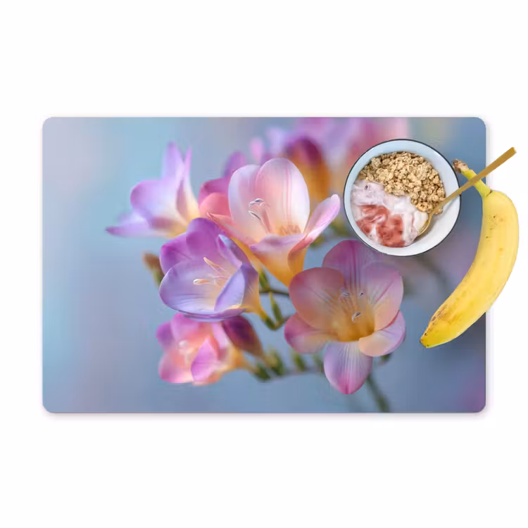 Sets de table en vinyle - Fleurs - Pourpre - Débordement - Étamines — 1