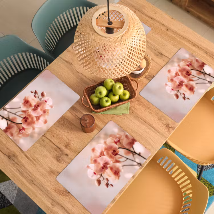 Sets de table en vinyle - Orchidée - Fleurs - Rose - Pétales — 3