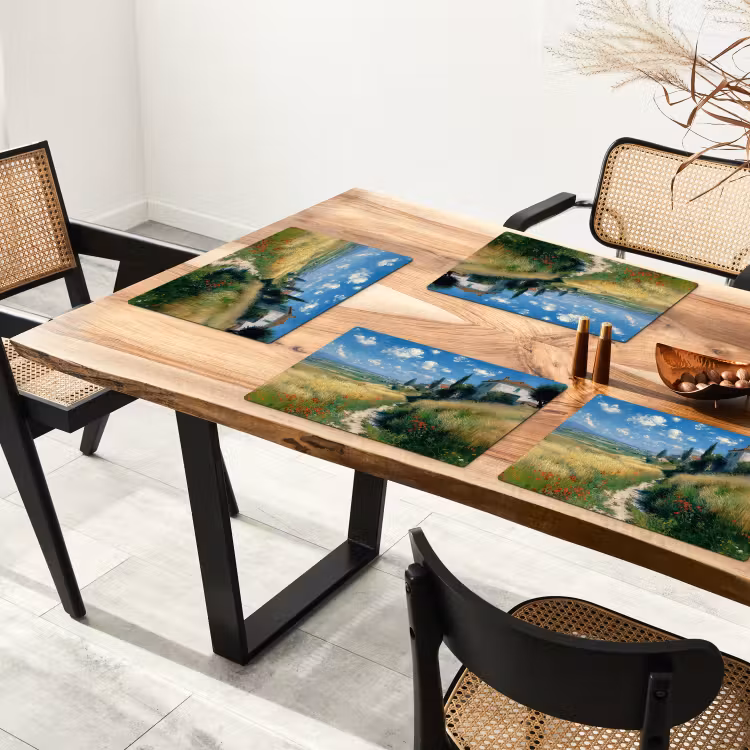 Sets de table en vinyle - Piste de sable - Maison - Arbres - Pelouse — 4