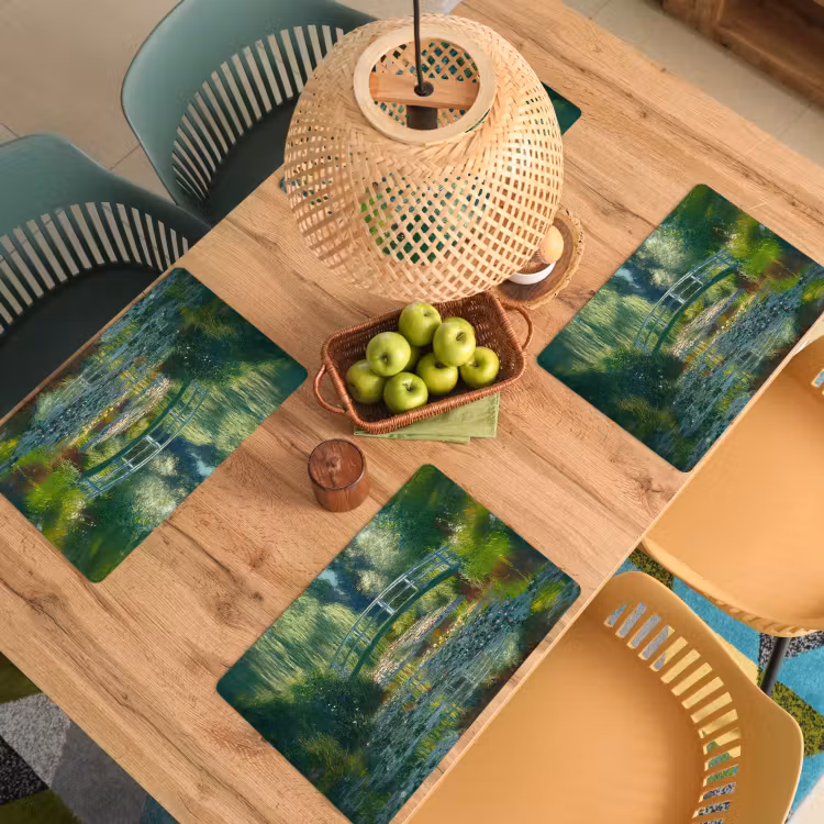 Sets de table en vinyle - Pont - Bois - Étang - Nénuphars — 3