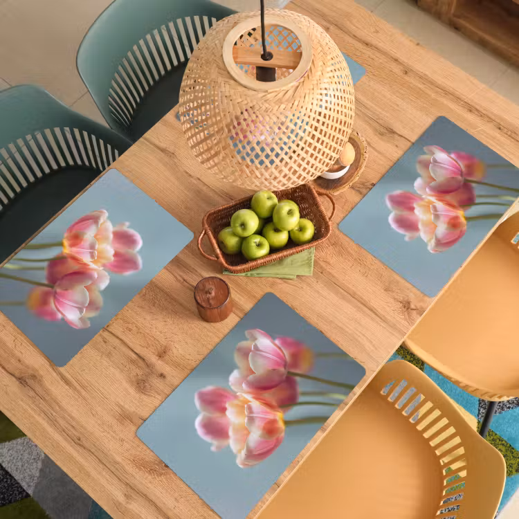 Sets de table en vinyle - Tulipes - Rose - Tiges — 3